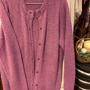 Women's Purple Cardigan Sweater MED